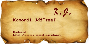 Komondi József névjegykártya